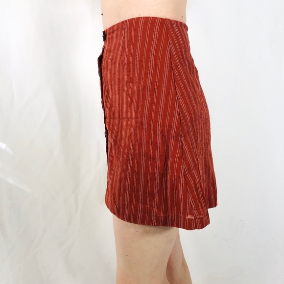 Minkpink Striped Clay Button A Line Mini Skirt 756 - Picture 4 of 5